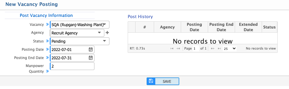Add New Vacancy Posting